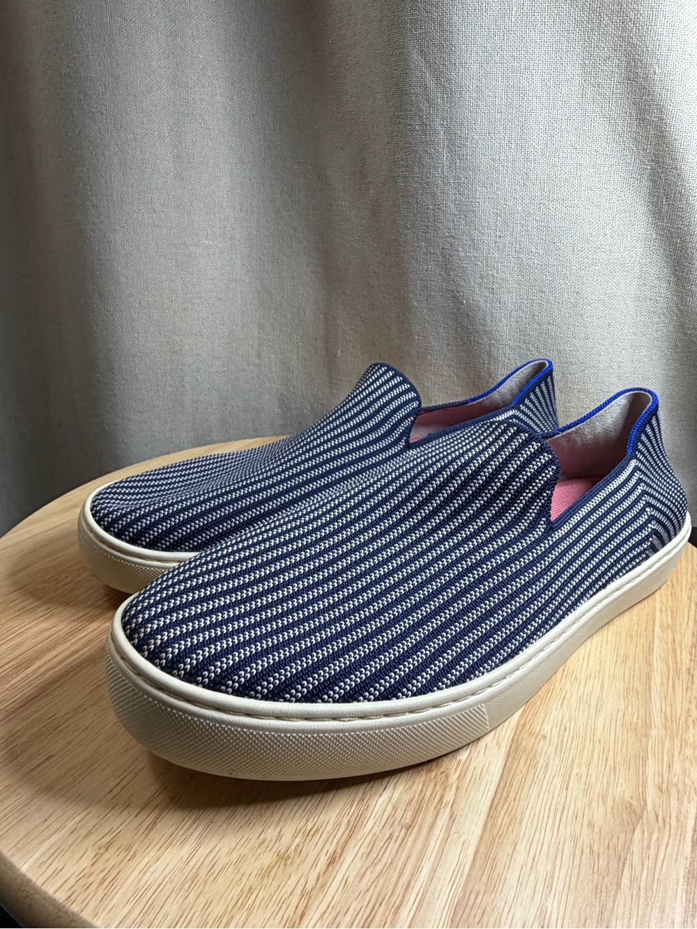 Rothy’s women’s Riviera Pinstripe shoes